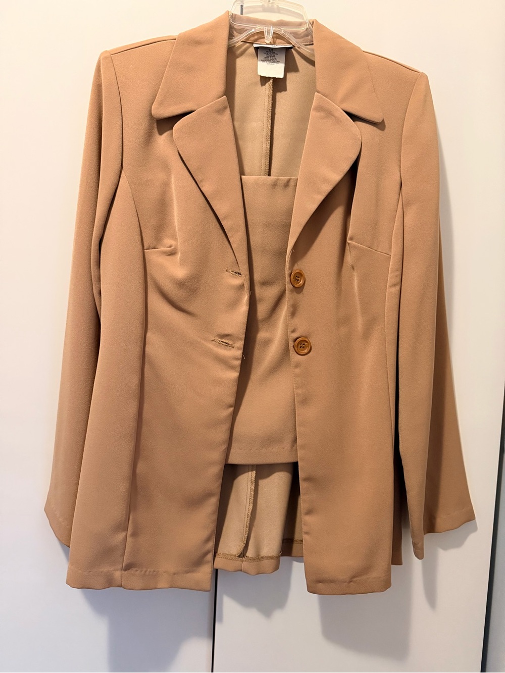 Tailored Camel Blazer Jacket - Classic Women's Suit Jacket 2 piece